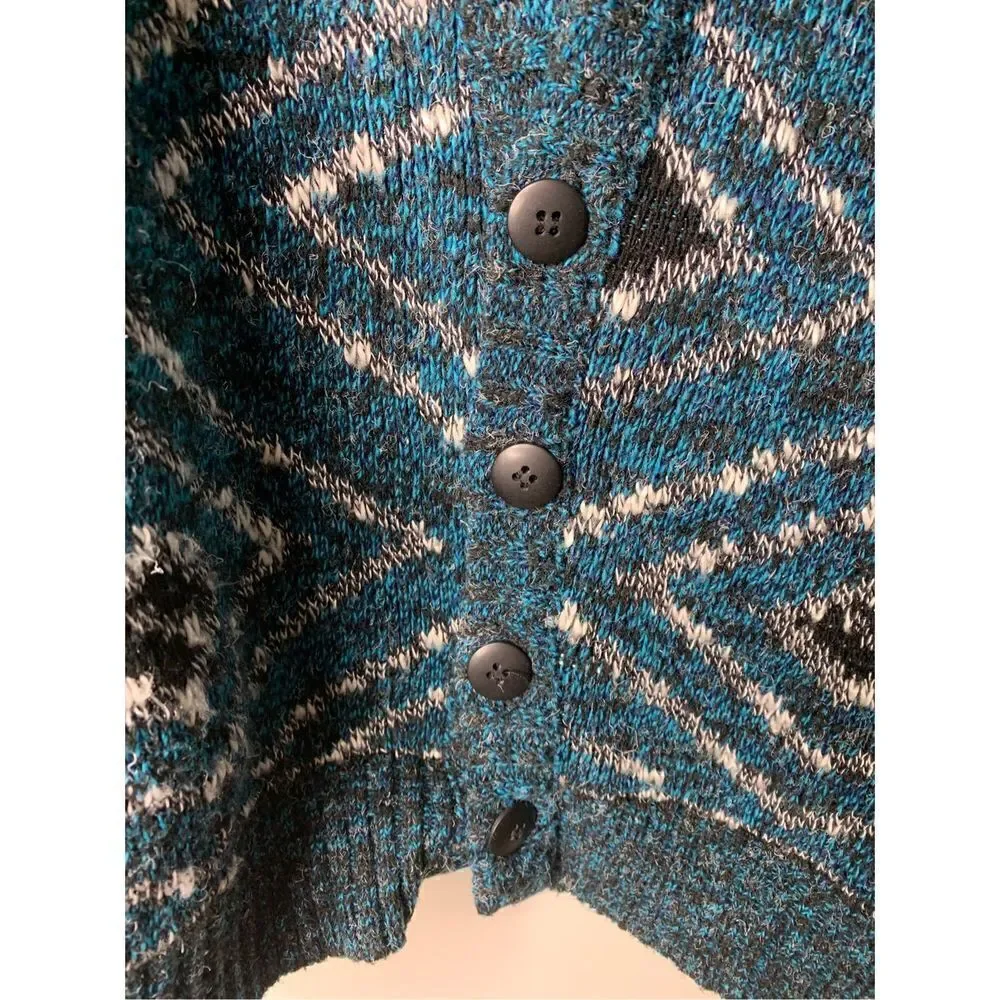 Vintage 90s Le Tigre Geometric button front cardigan women’s size medium